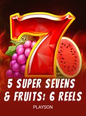 5 Super Sevens & Fruits: 6 reels Mobile slot by Playson