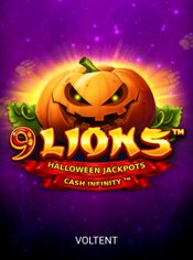 9 Lions Hold the Jackpot Halloween Jackpots slot by VoltEnt (Wazdan)